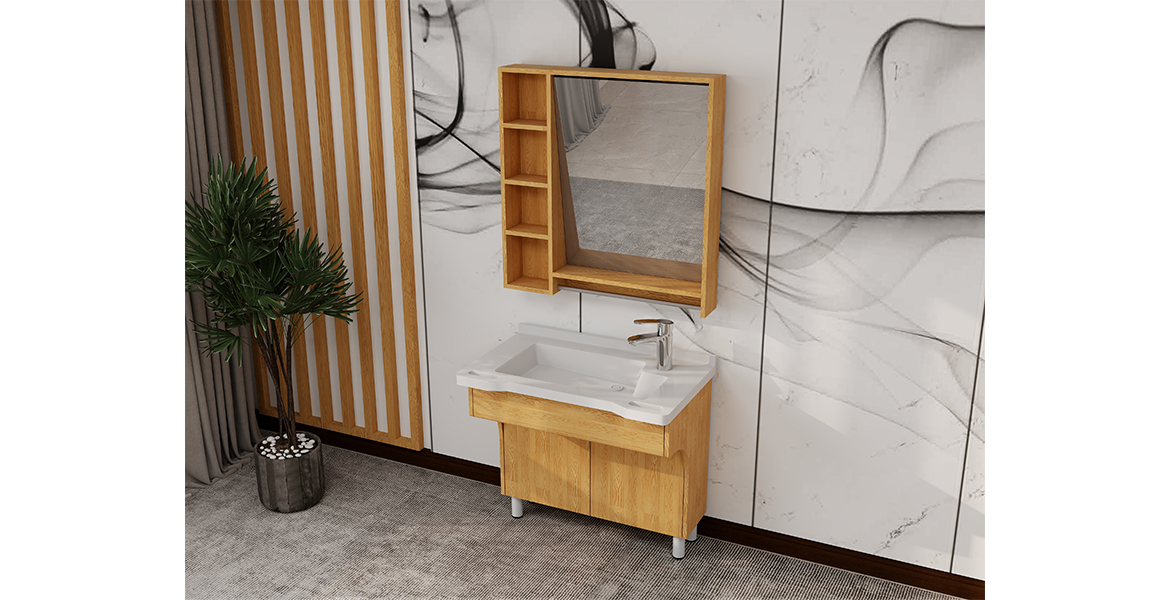 EF-O01 Mirror cabinet integrated washbasin