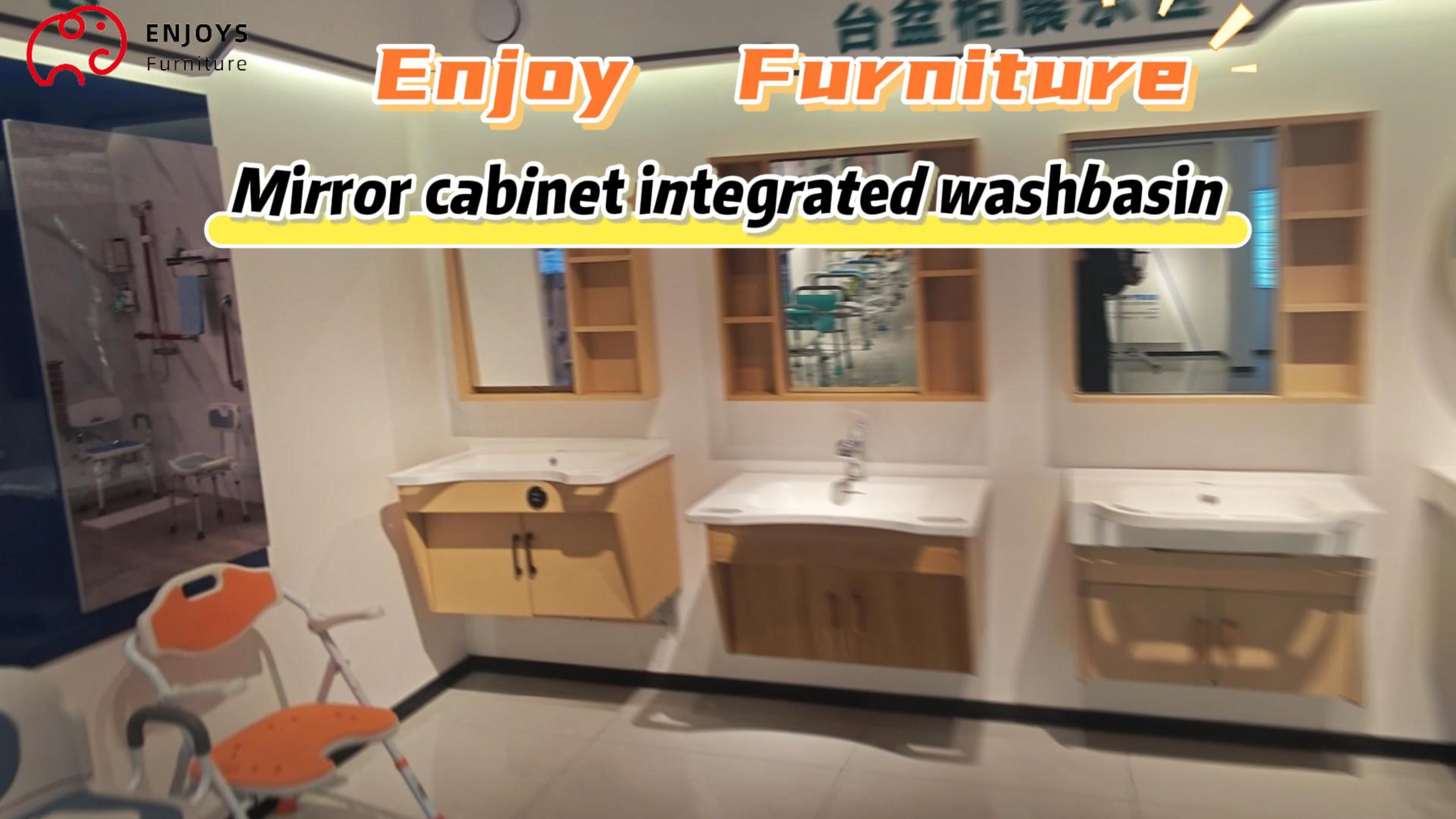 Mirror cabinet integrated washbasin